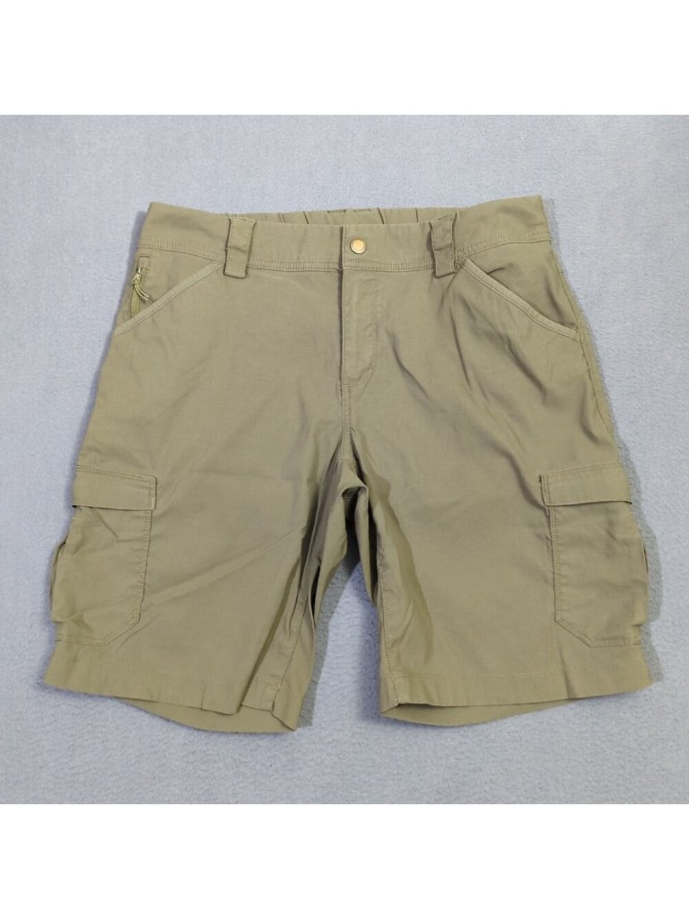 Duluth Trading Co Shorts Women's 12 Green Nylon Dry On The Fly 10" Cargo Outdoor